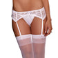 Dreamgirl Stretch Lace Garter Belt White Size OS
