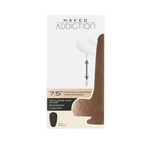 Naked Addiction 7.5” Vibrating, Rotating and Thrusting Dong - Flesh