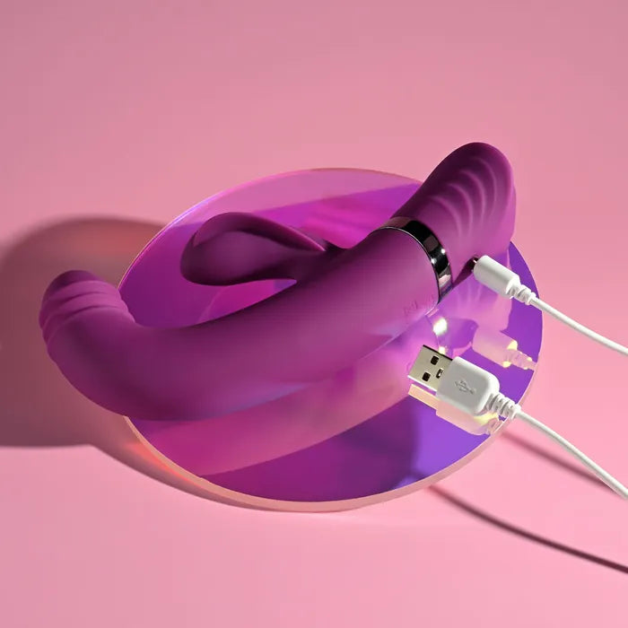Playboy Pleasure TAP THAT Purple 16.5cm USB Rechargebale Rabbit Vibrator