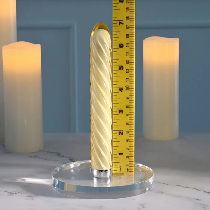 Playboy Pleasure TWIST OF FATE - Yellow Glass 17.5cm USB Rechargeable Vibrator
