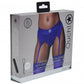 Shots Toys | OUCH! Vibrating Strap-On Thong with Adjustable Garters - Royal Blue - Size M/L