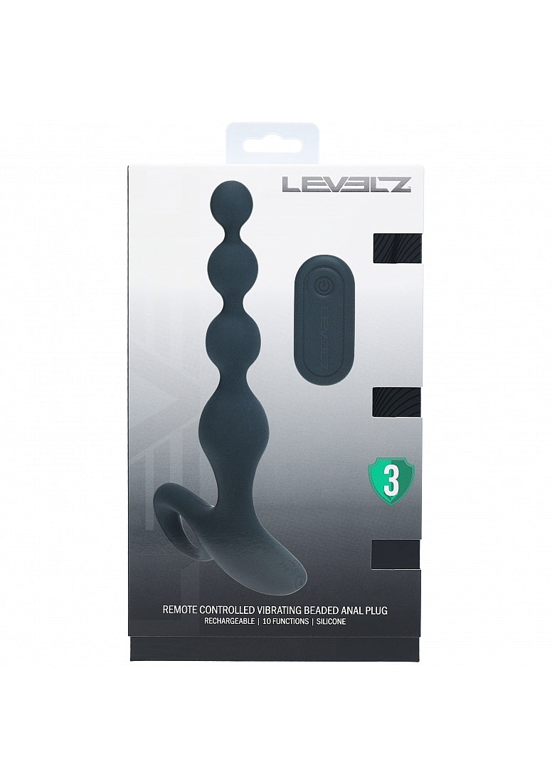 Shots Toys | LEVELZ - Remote Control Beaded Vibrating Silicone Anal Plug - Black