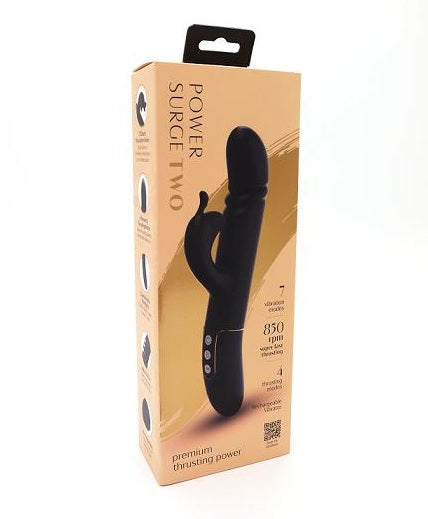 Seven Creations Power Surge Two - Thrusting Rabbit Vibrator (Black)
