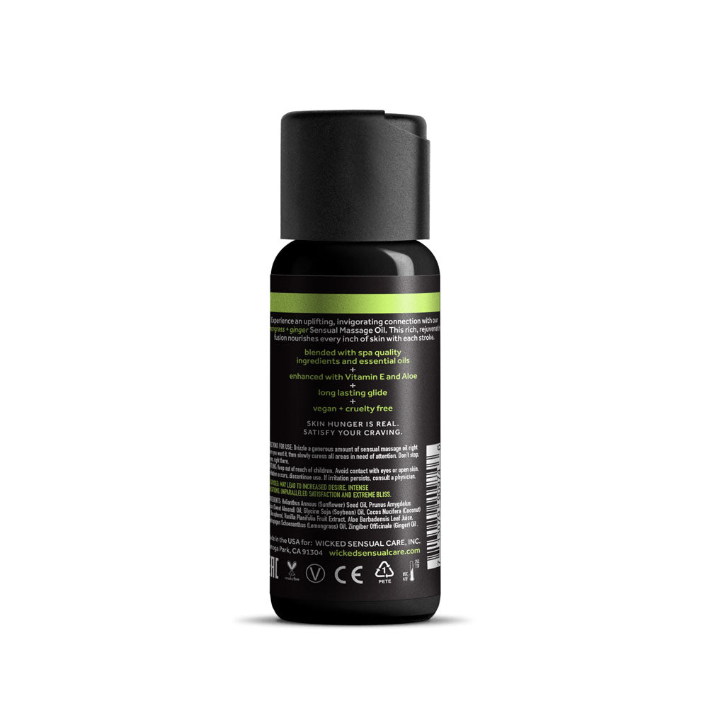 Wicked Sensual Massage Oil Lemongrass + Ginger 120ml