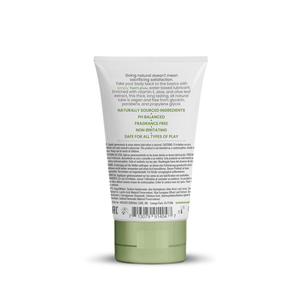 Wicked Simply Natural Water Based Lubricant 4oz/120ml