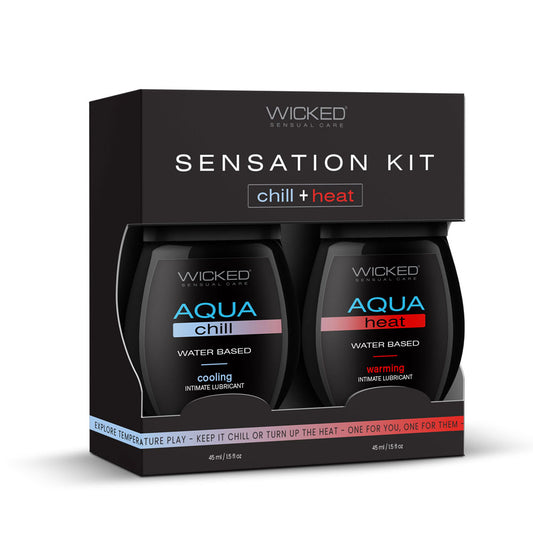 Wicked Sensation Kit - Warming & Cooling Water Based Lubricants - 2 Pack of 120ml Bottles