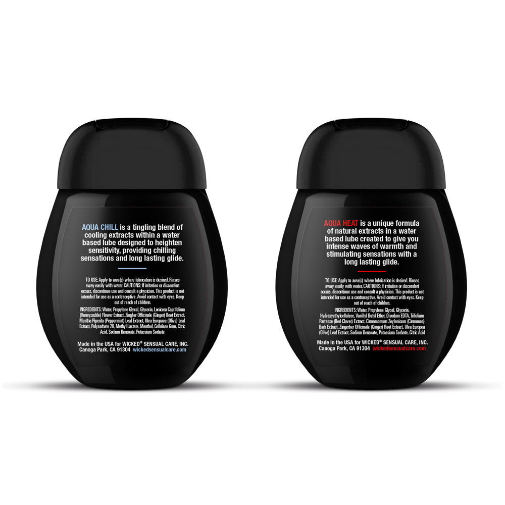 Wicked Sensation Kit - Warming & Cooling Water Based Lubricants - 2 Pack of 120ml Bottles