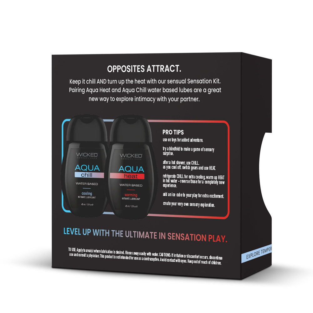 Wicked Sensation Kit - Warming & Cooling Water Based Lubricants - 2 Pack of 120ml Bottles