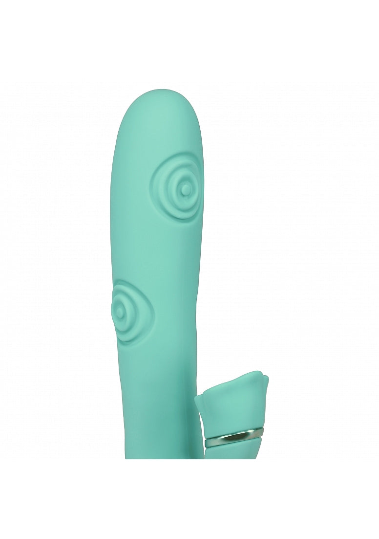 Shots Toys | VIVE Fiore Triple Motor G-Spot Air Wave Vibrating Tapping Flared Clit Stimulator Green