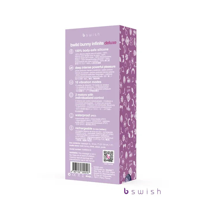 B Swish Bswish Bwild Bunny Infinite Deluxe Rabbit Vibrator Purple