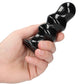 Shots Toys | Ribbly - Glass Vibrator With Suction Cup and Remote - Black