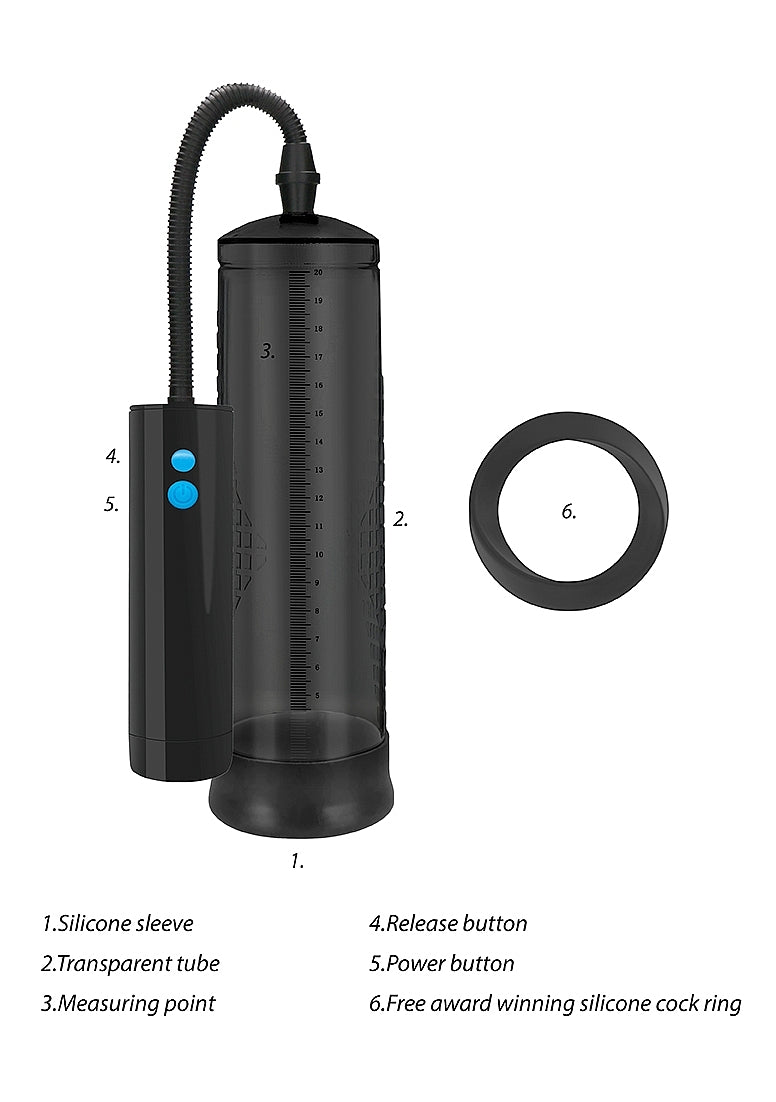 Shots Toys | PUMPED Extreme Power Rechargeable Auto Pump Black