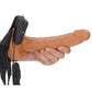 Shots Toys | REALROCK Vibrating Hollow Strap-On + Balls - 9" / 23cm Tan