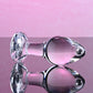 Adam & Eve PINK GEM GLASS PLUG MEDIUM - Clear Glass 8.7cm Butt Plug with Pink Gem Base
