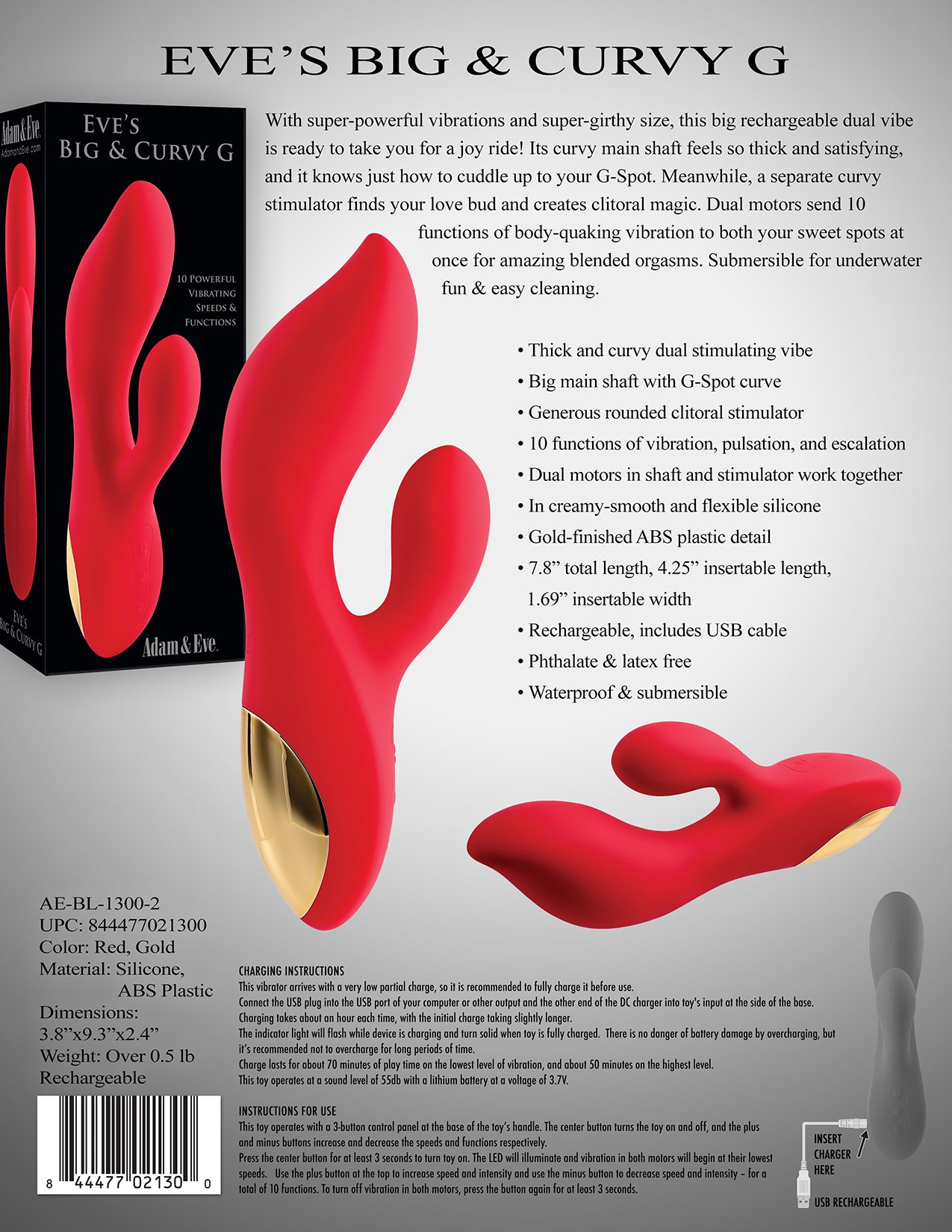 Adam & Eve EVE'S BIG AND CURVY G Rabbit Vibrator