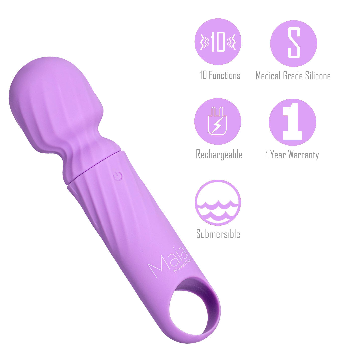 Maia Toys | Maia DOLLY Purple 12.7cm USB Rechargeable Massage Wand