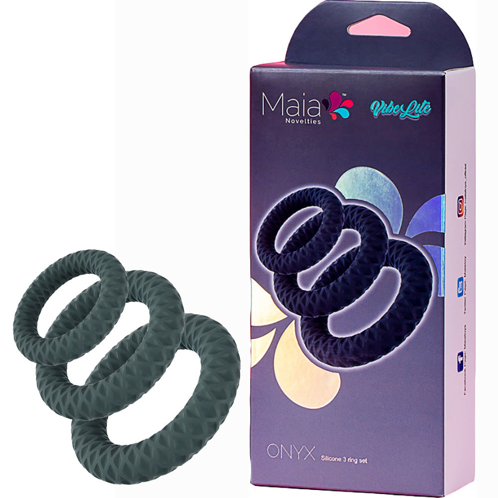 Maia Toys | Maia ONYX - Grey Cock Ring Set - Set of 3 Sizes