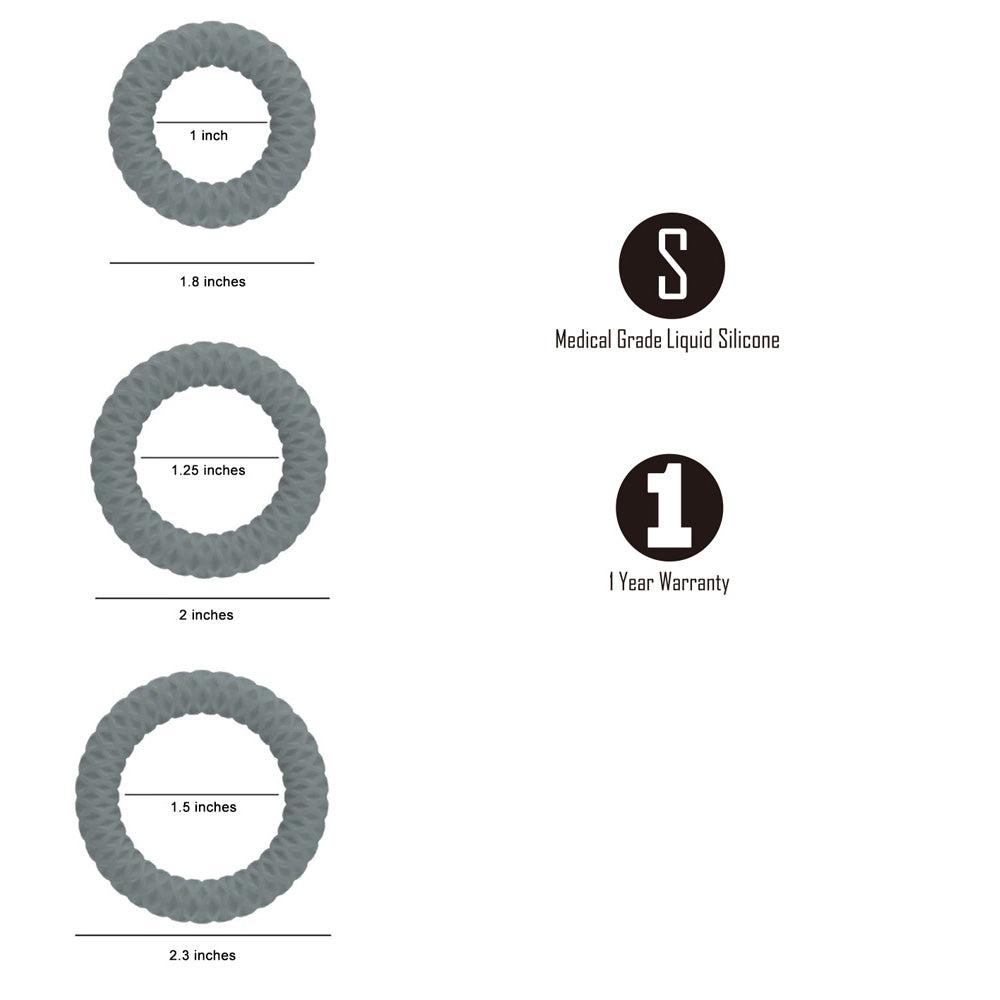 Maia Toys | Maia ONYX - Grey Cock Ring Set - Set of 3 Sizes