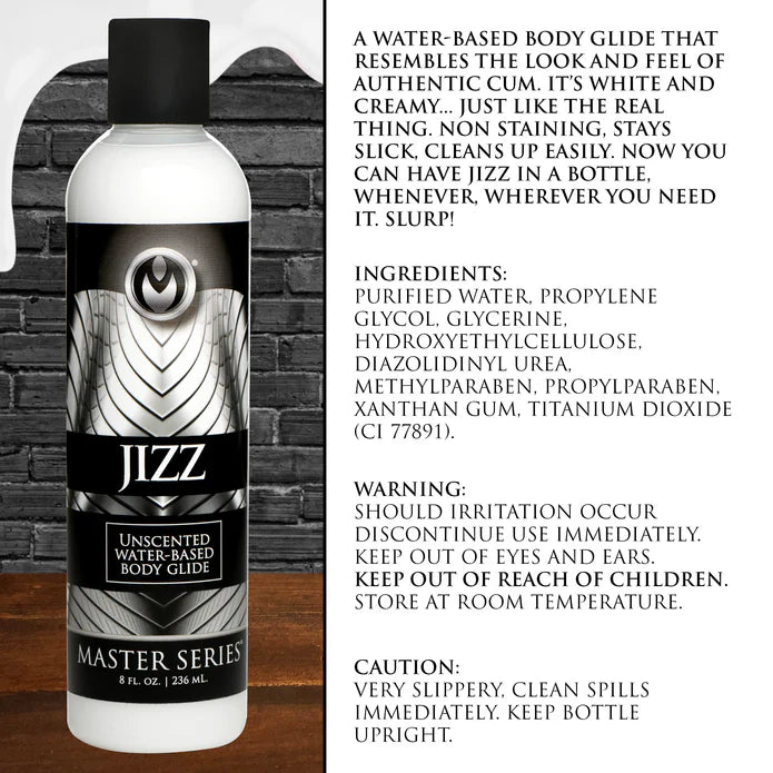 Master Series Jizz Unscented Water Based Lube Lubricant 8oz/236ml