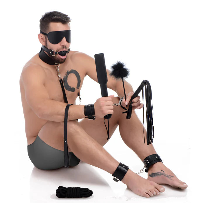 Strict Deluxe 10 Piece Bondage Set Black