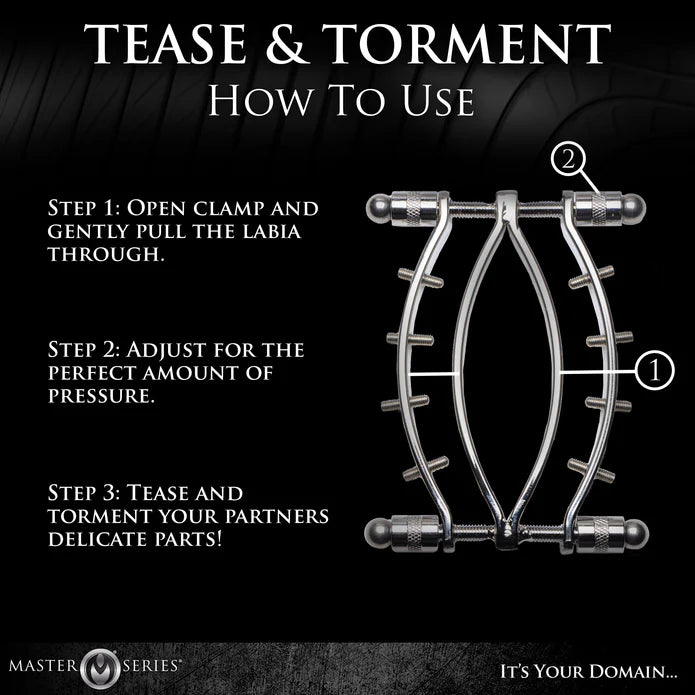 Master Series Spread 'Em Poker Labia Clamp with Adjustable Pressure Screws