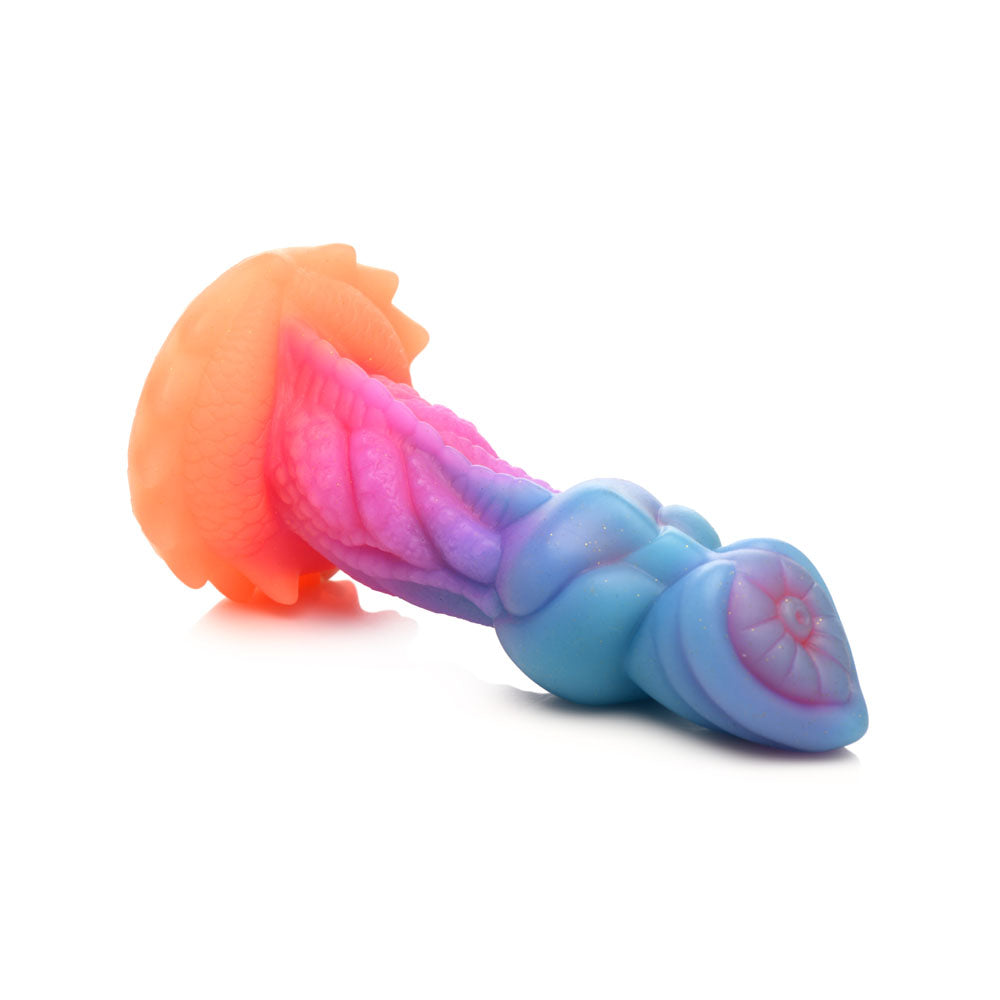 Creature Cocks Aqua-Cock - Glow in Dark Multi-Coloured 19.3cm Fantasy Dildo