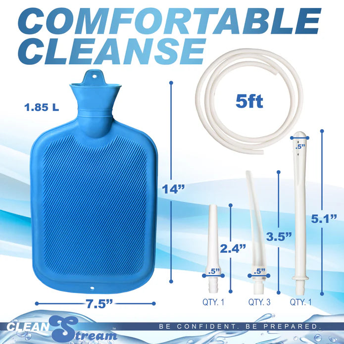 CleanStream Deluxe Shower Enema Bag and Nozzle Kit