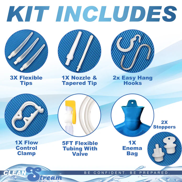 CleanStream Deluxe Shower Enema Bag and Nozzle Kit