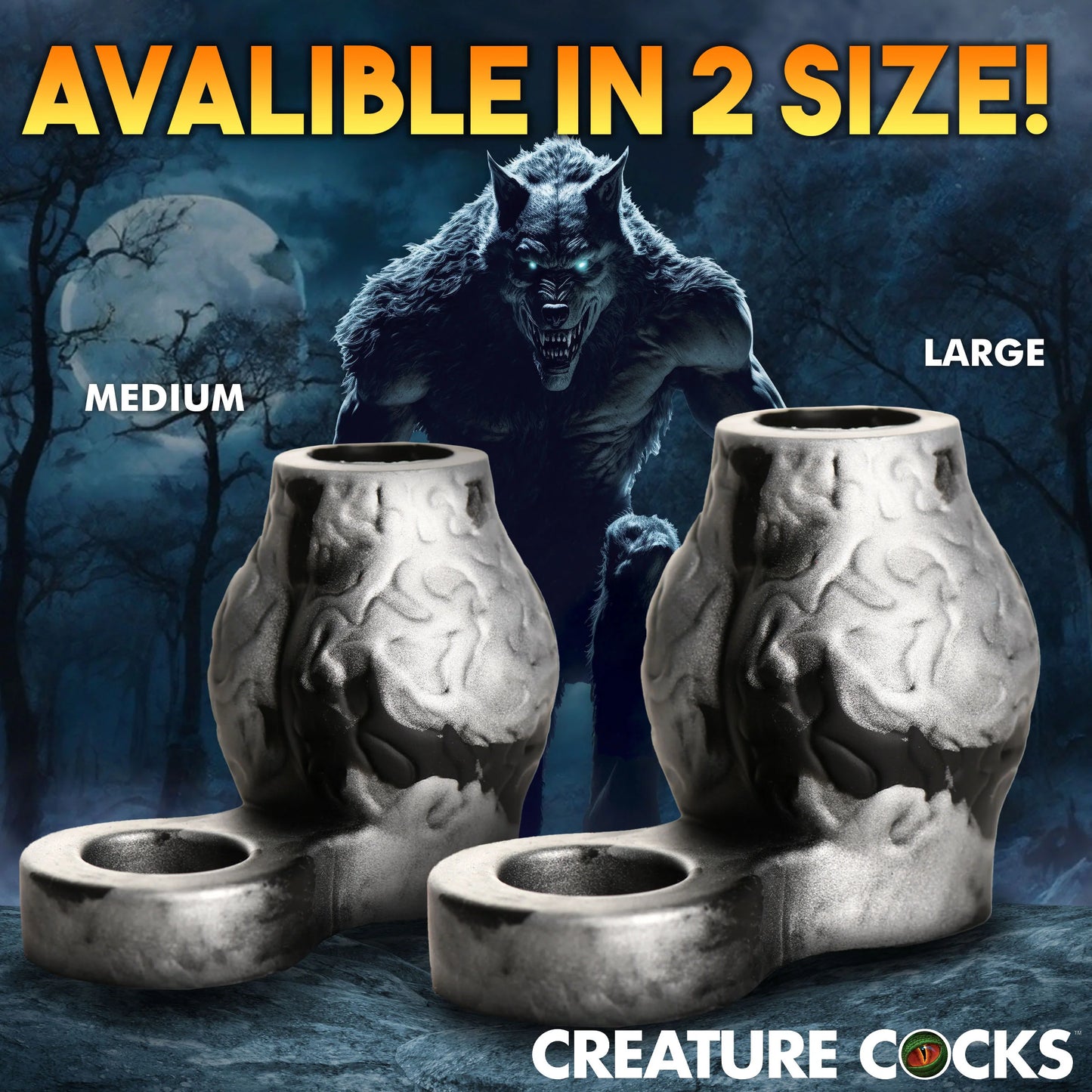 Creature Cocks Night Prowler Silicone Penis Sleeve + Ball Stretcher (Large Size)