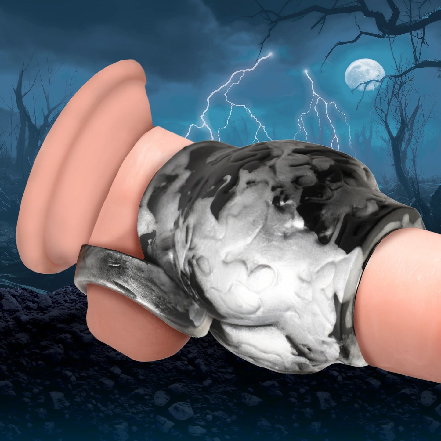Creature Cocks Night Prowler Silicone Penis Sleeve + Ball Stretcher (Large Size)