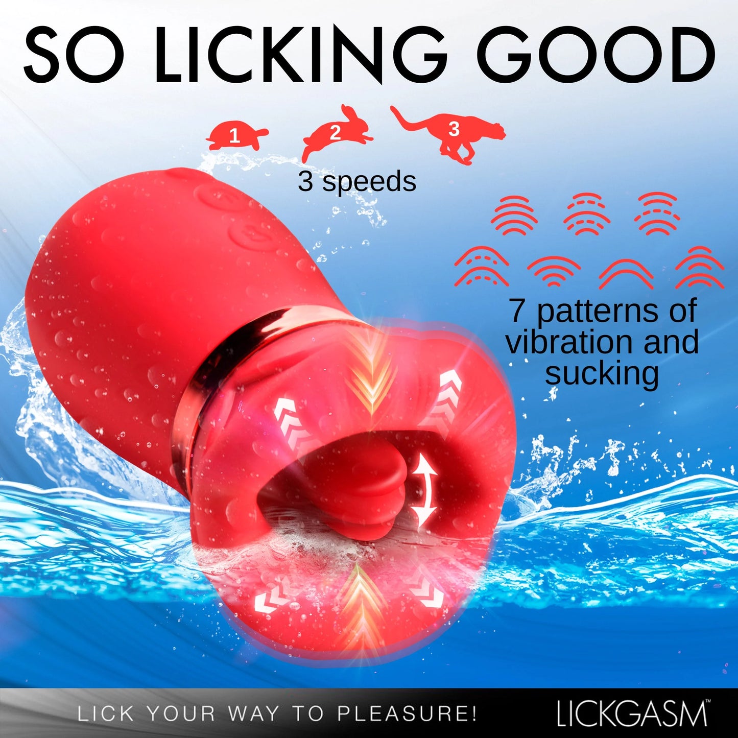 XR Brands | Lickgasm - Kiss Me More Kissing, Sucking, & Vibrating Clitoral Stimulator