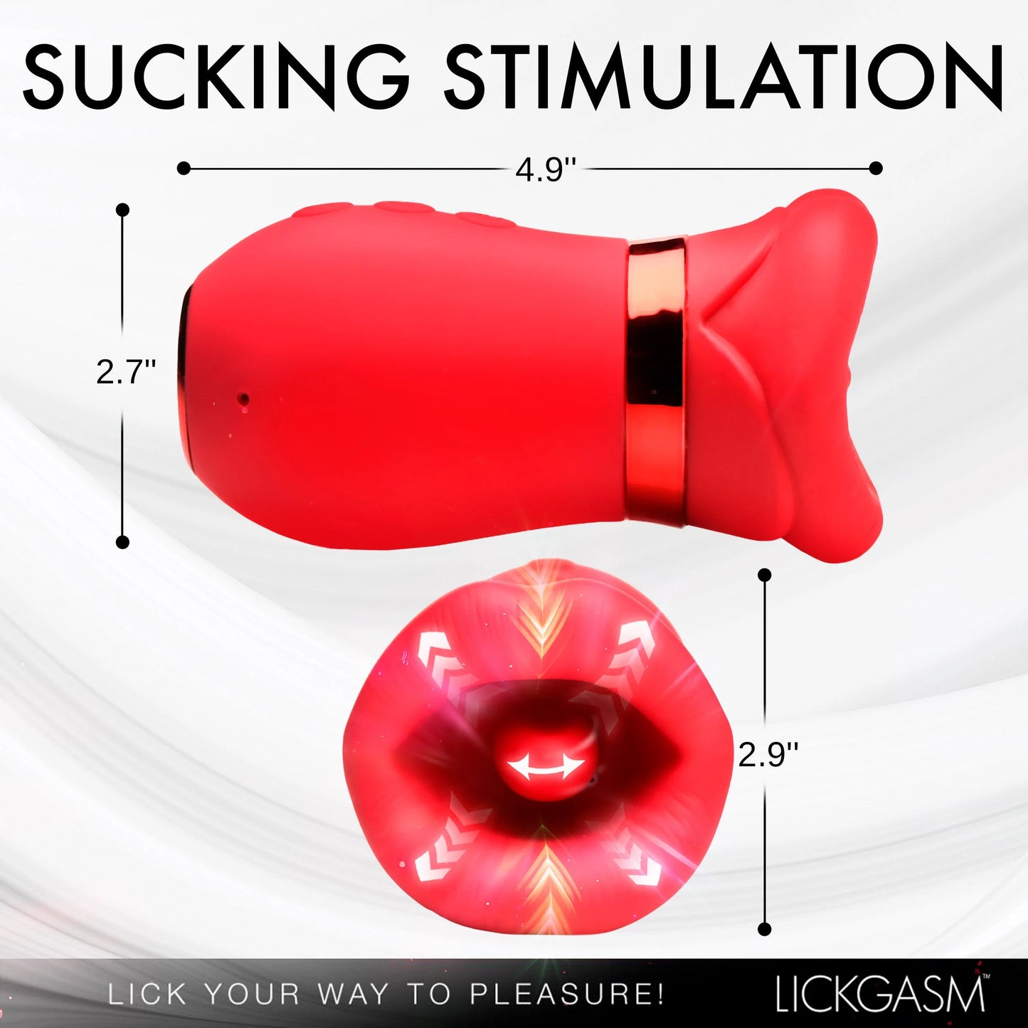 XR Brands | Lickgasm - Kiss Me More Kissing, Sucking, & Vibrating Clitoral Stimulator