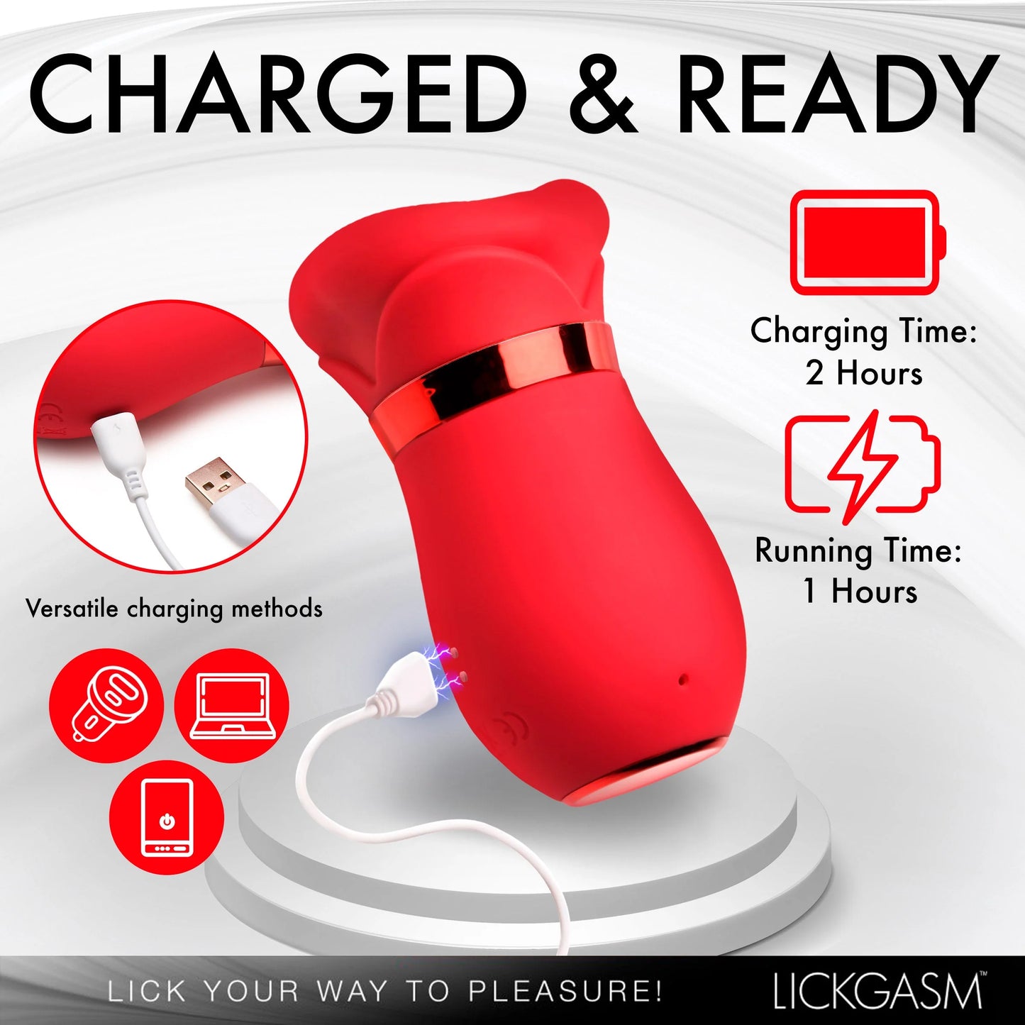 XR Brands | Lickgasm - Kiss Me More Kissing, Sucking, & Vibrating Clitoral Stimulator