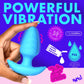 XR Brands | BANG! 10X Rotating & Vibrating Silicone Butt Plug w/ Remote - Blue