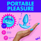 XR Brands | BANG! 10X Rotating & Vibrating Silicone Butt Plug w/ Remote - Blue