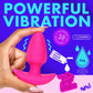 XR Brands | BANG! 10X Rotating & Vibrating Silicone Butt Plug w/ Remote - Pink