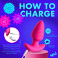 XR Brands | BANG! 10X Rotating & Vibrating Silicone Butt Plug w/ Remote - Pink