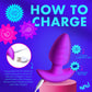 XR Brands | BANG! 10X Rotating & Vibrating Silicone Butt Plug w/ Remote - Purple