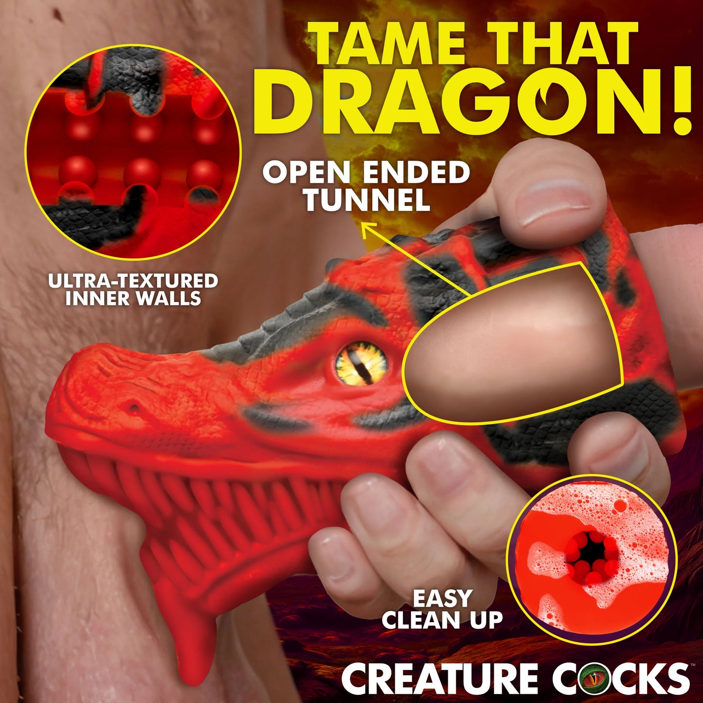 Creature Cocks Dragon Tamer Silicone Stroker - Red