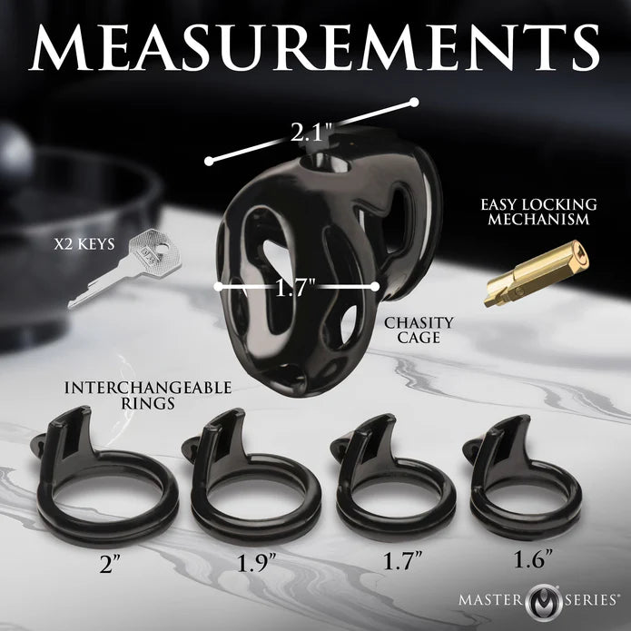 Master Series Hard Stop Double Ring Chastity Cage
