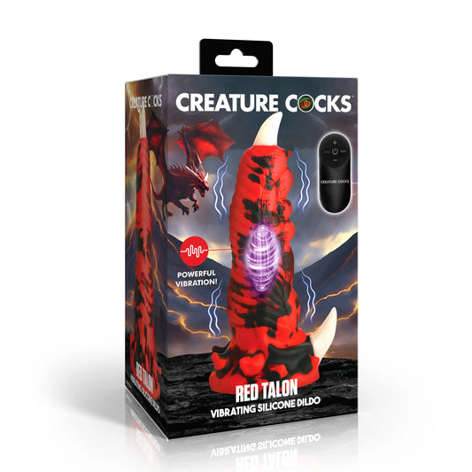Creature Cocks Red Talon Vibrating Silicone Fantasy Dildo w Remote