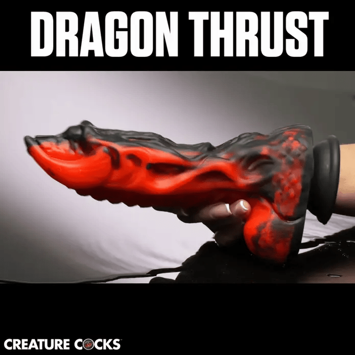 Creature Cocks Dragon Thrust Thrusting & Vibrating Silicone Dildo with Remote