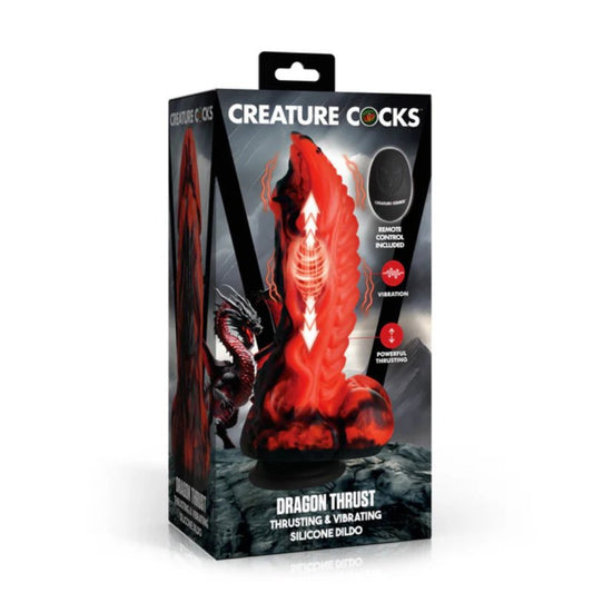 Creature Cocks Dragon Thrust Thrusting & Vibrating Silicone Dildo with Remote