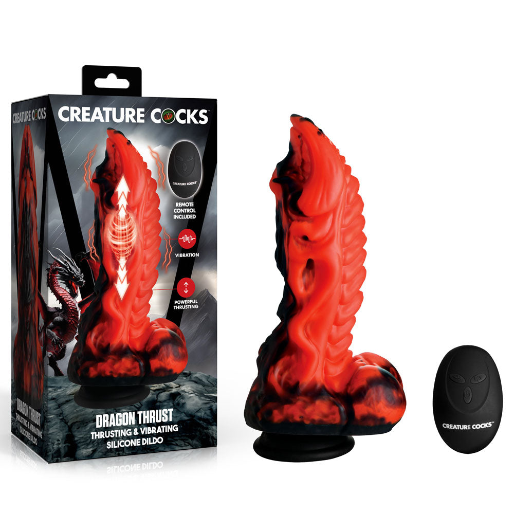 Creature Cocks Dragon Thrust Thrusting & Vibrating Fantasy Dildo with Remote