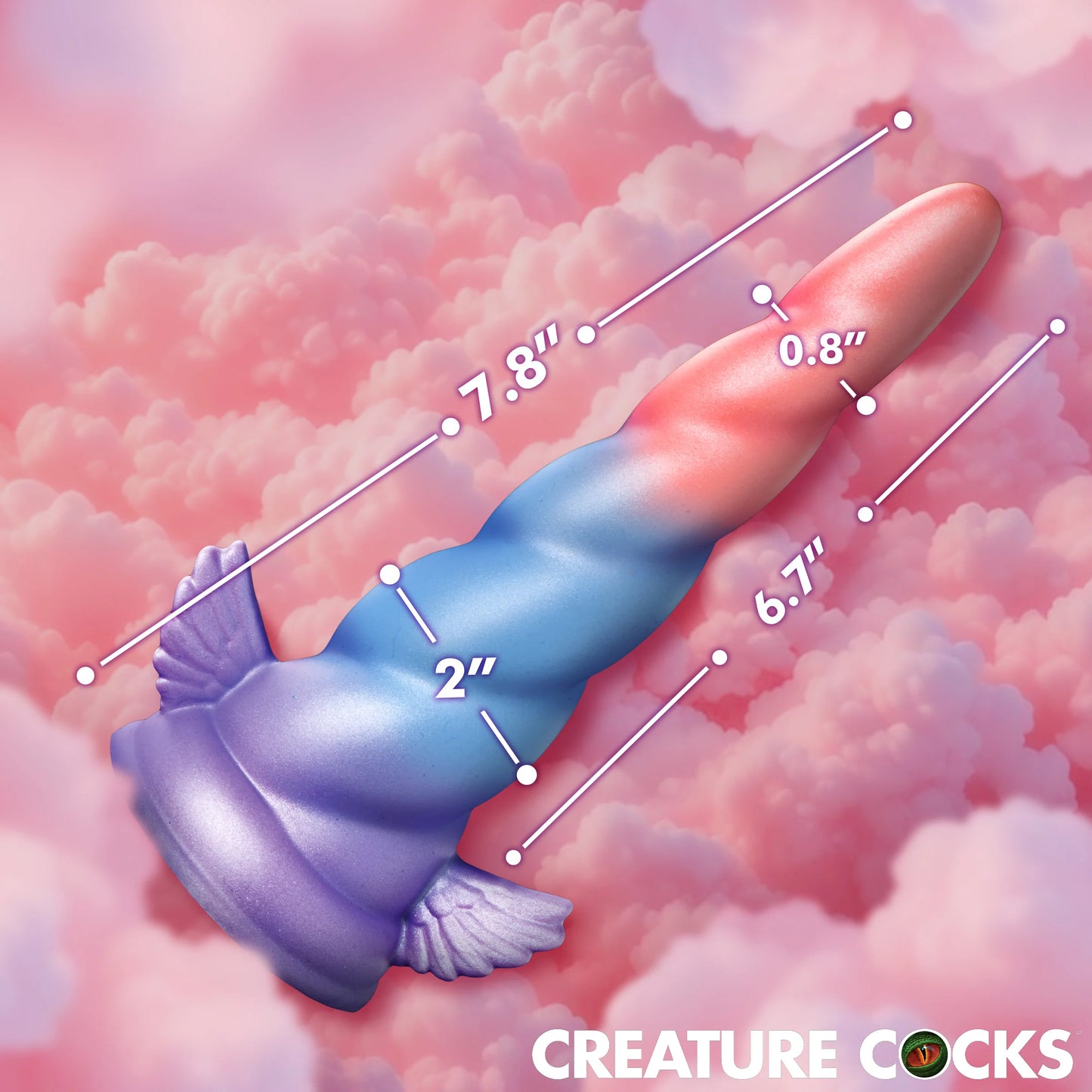 Creature Cocks Deluxe Dream Rider Vibrating Unicorn Silicone Dildo w Remote