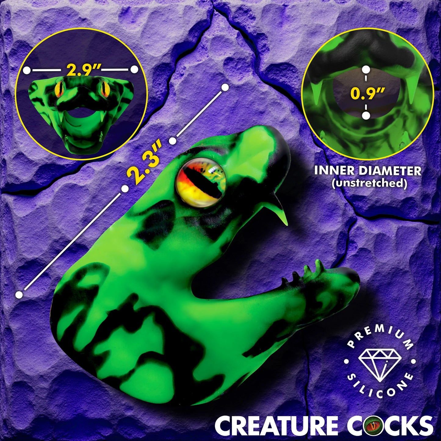 Creature Cocks Master Cobra Silicone Cock Ring - Green