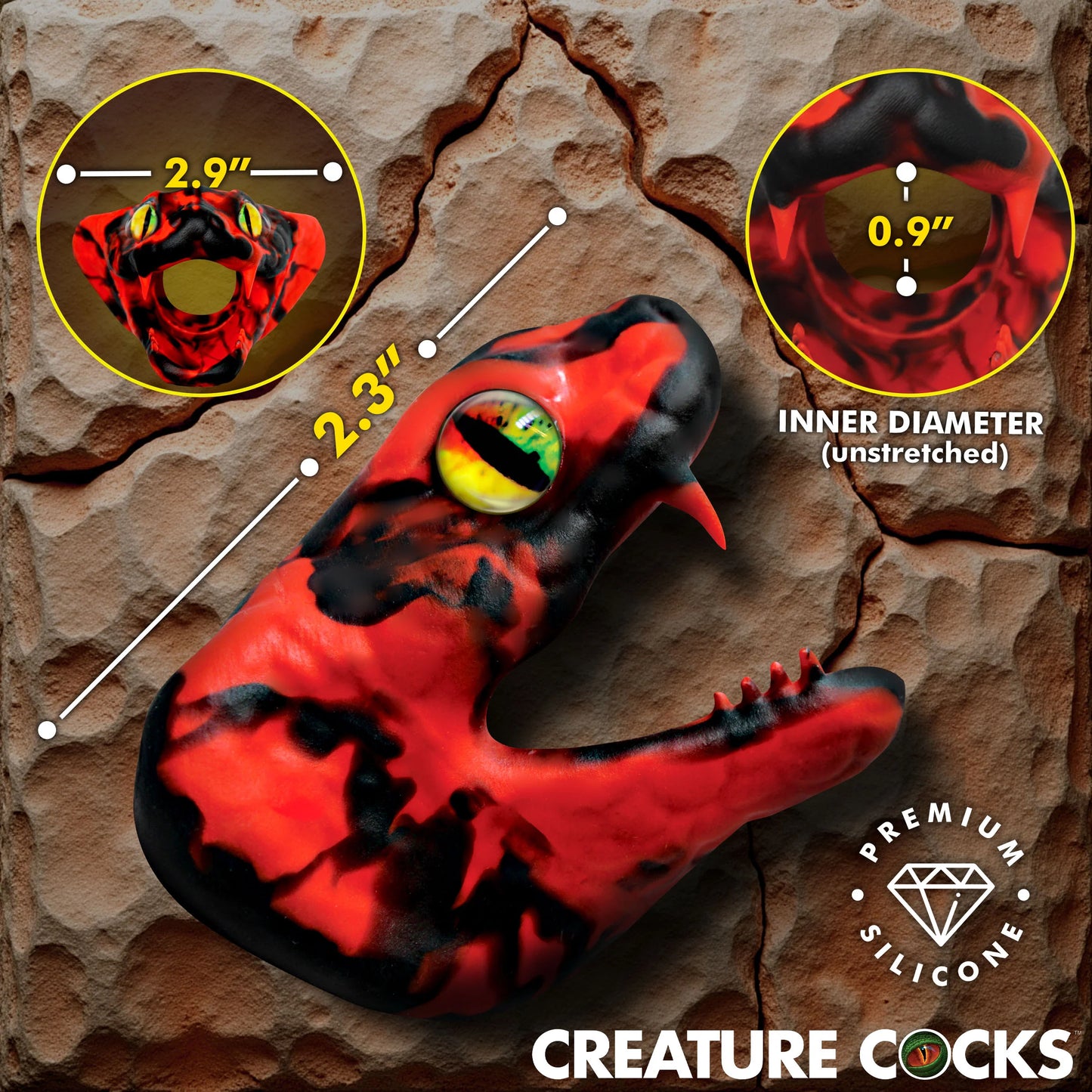 Creature Cocks Master Cobra Silicone Cock Ring - Red
