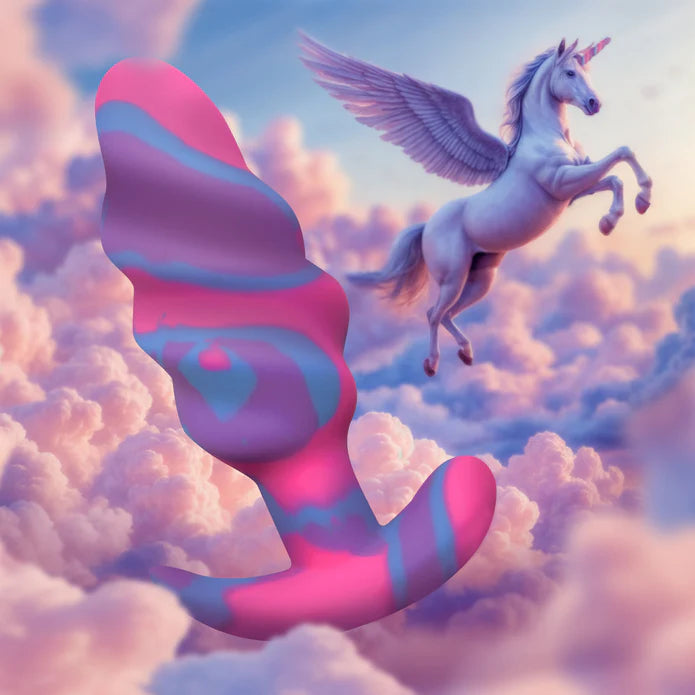 Creature Cocks Unicorn Swirl Silicone Butt Plug Medium