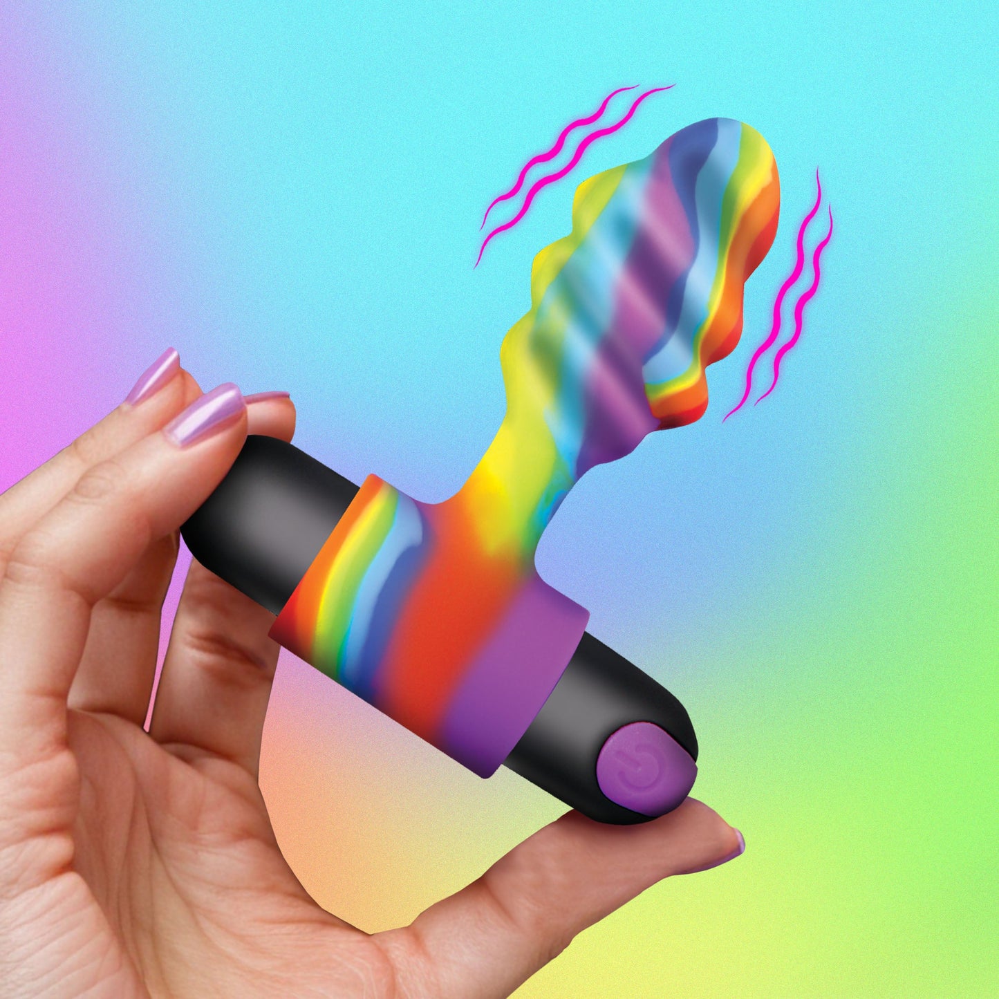XR Brands |  BANG! Vibrating Rainbow Butt Plug