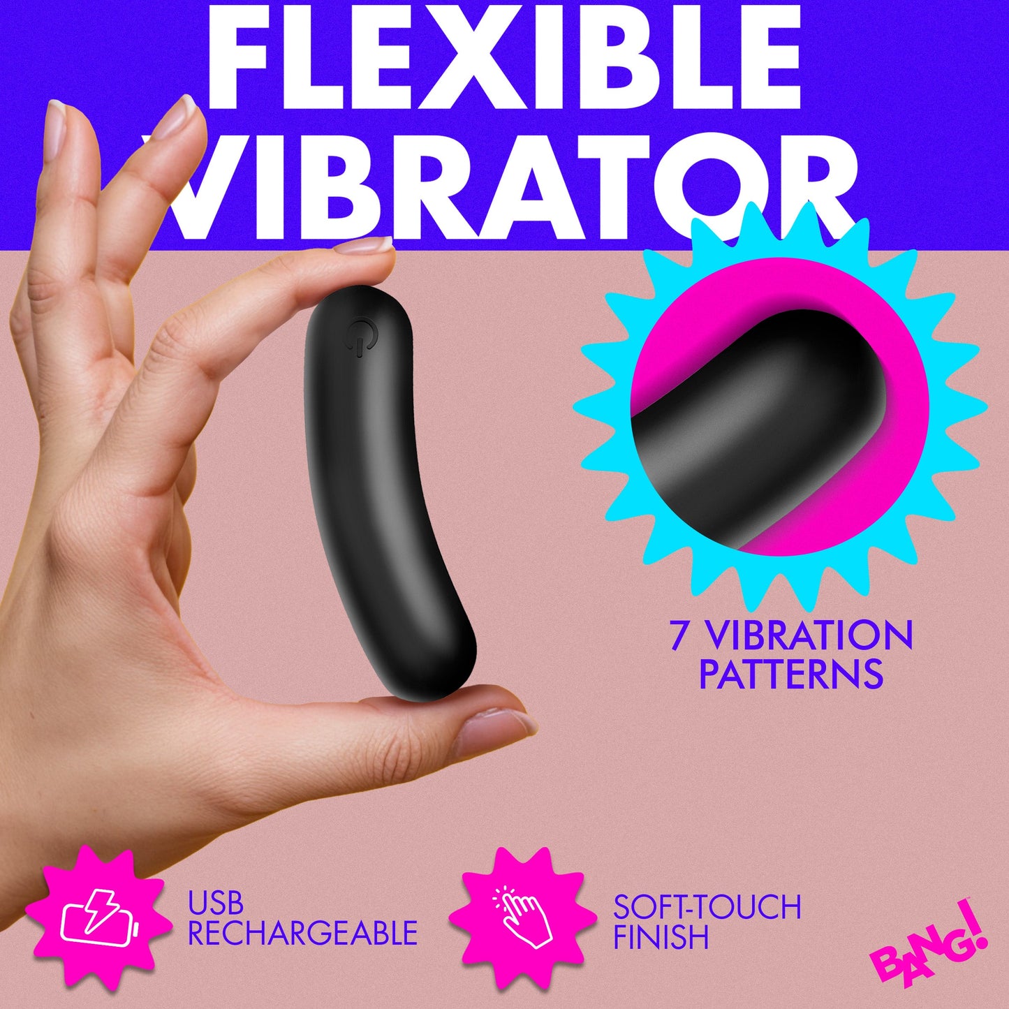 XR Brands | BANG! Flexible Silicone Bullet Black